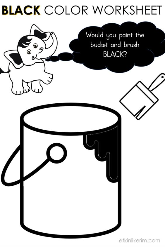 BLACK COLOUR Bucket PAINT Activity for Preschool